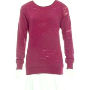 Iro Burgundy Sweatshirt Distressed